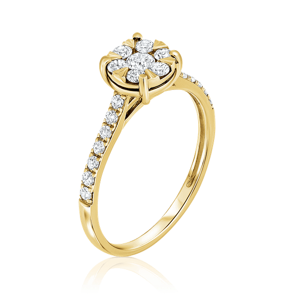 טבעת יהלומים זהב צהוב